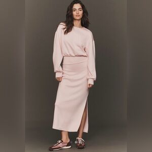 NWT 🆕 Anthro/Daily Practice Long Sleeve Knit Maxi Dress in “Happy Pink” – XXS